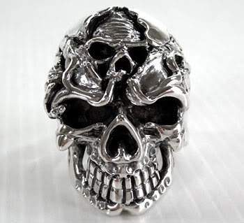 แหวนเงินแท้หัวกะโหลกเงินหน้าผากผี