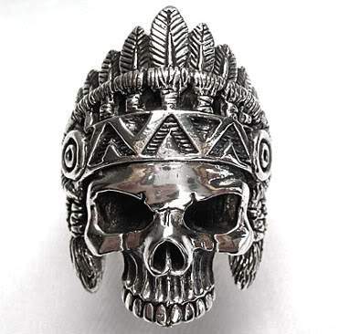 แหวนเงินแท้หัวกะโหลกอินเดียแดง รหัส