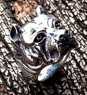 แหวนเงินแท้หัวพิทบูล