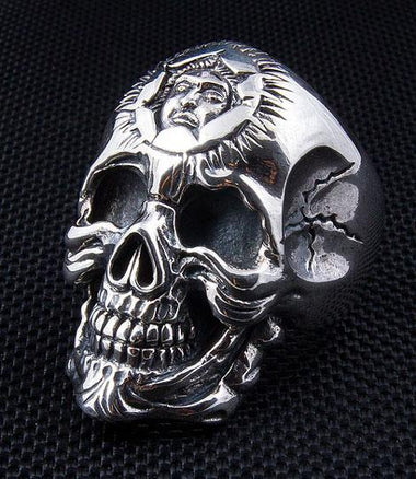 แหวนเงินแท้กะโหลกหน้าผากพระอาทิตย์