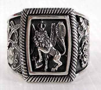 แหวนเงินแท้สิงโตดีไซน์ยุคกลาง