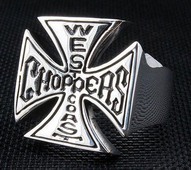 แหวนกางเขนเงินแท้ฉลุ WESTCOAST CHOPPERS