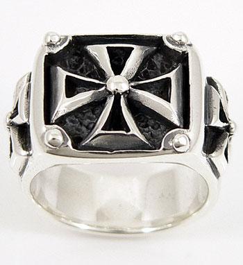 แหวนกางเขนเงินแท้สไตล์ Maltese cross