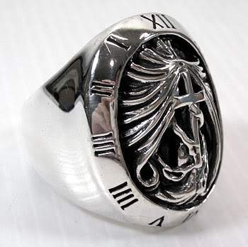 แหวนกางเขนเงินแท้สไตล์เลขโรมัน