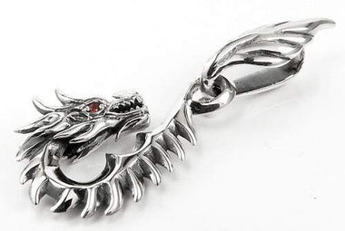 จี้เงินแท้ ดีไซน์มังกรจีนตาแดง