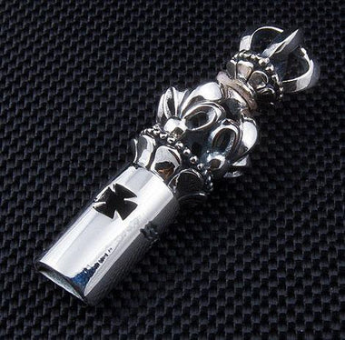 จี้เงินแท้ ดีไซน์นกหวีดสลักกางเขน รหัส 3071