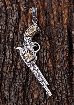 จี้เงินแท้ ดีไซน์ปืนยาวแม๊กซิกัน รหัส 3287