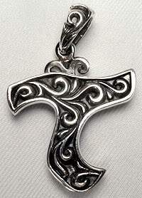 จี้เงินแท้ ดีไซน์ที่ใส่ปิ๊กกีตาร์ ทรง T รหัส 1211