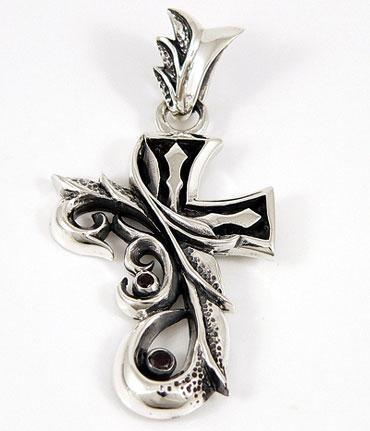 จี้เงินแท้ดีไซน์กางเขนไม้เลื้อย