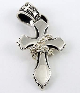 จี้เงินแท้ดีไซน์กางเขนคล้องโซ่รุ่นใหญ่