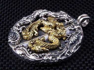 จี้เงินแท้ดีไซน์มังกรทอง