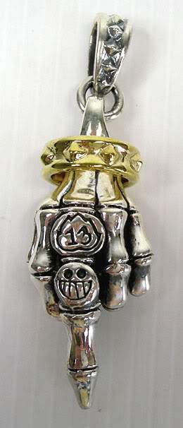 จี้เงินแท้ดีไซน์นิ้วมือเลข 13