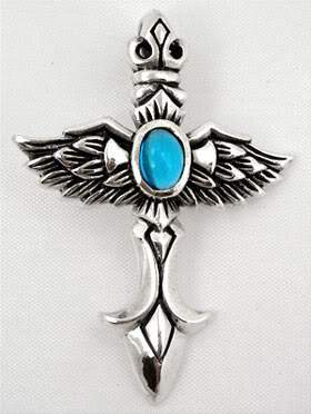 จี้เงินแท้ดีไซน์ปีกนก ฝังพลอย cz topaz