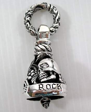 จี้เงินแท้ดีไซน์ระฆังสลักหัวกะโหลก