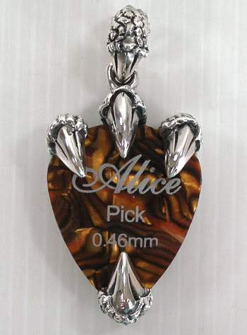 จี้เงินแท้ดีไซน์สำหรับเก็บปิ๊กกีตาร์อุ้งเล็บเหยี่ยว