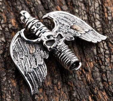 จี้เงินแท้กะโหลกปีกบิน