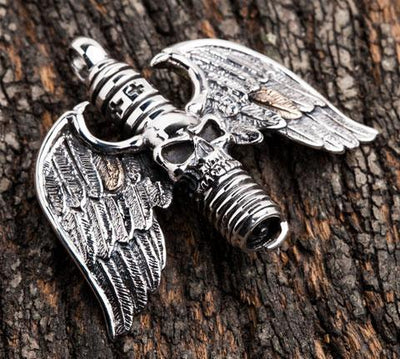 จี้เงินแท้กะโหลกปีกบิน