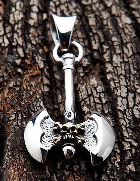 จี้เงินแท้ขวานกะโหลกเล็ก