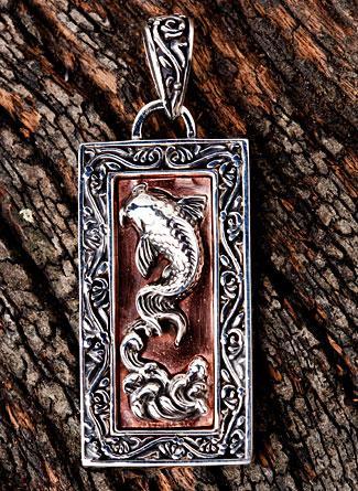 จี้เงินดีไซน์ปลาคราฟสไตล์ญี่ปุ่น