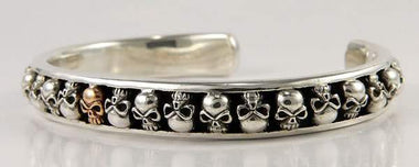 กำไลสร้อยข้อมือเงินแท้ ดีไซน์หัวกะโหลกเล็ก รหัส 1139