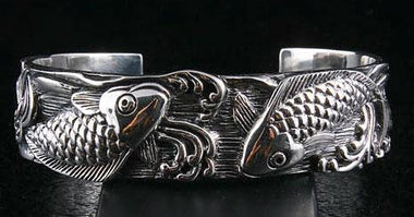 กำไลสร้อยข้อมือเงินแท้ ดีไซน์ปลาคราฟญี่ปุ่น รหัส 3000