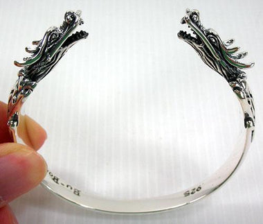 กำไลสร้อยข้อมือเงินแท้ดีไซน์หัวมังกร รหัส 3133