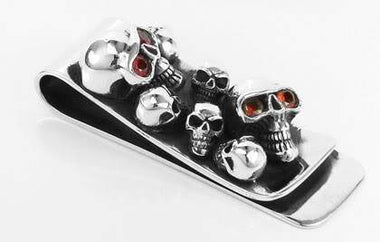 คลิปเงินแท้ กะโหลกตาพลอยแดง