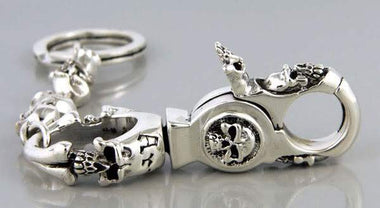 พวงกุญแจเงินแท้ดีไซน์หัวกะโหลกเล็ก รหัส 1655