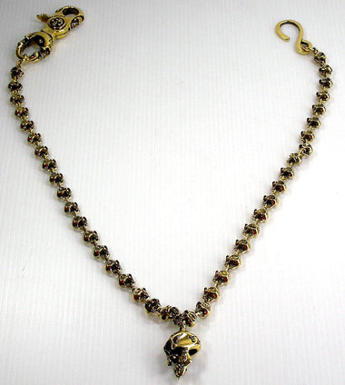 สายคล้องกระเป๋าหัวกะโหลกทองเหลือง