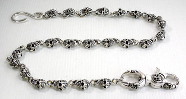 สร้อยคล้องกระเป๋า เงินแท้ ลายหัวกะโหลก รหัส 3037