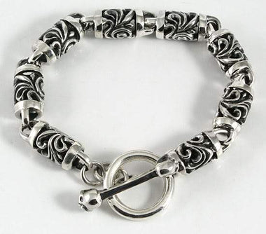 สร้อยข้อมือเงินแท้ แกะลายรหัส 2418