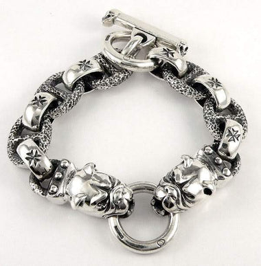 สร้อยข้อมือเงินแท้ ดีไซน์บูลด็อกพันธุ์โหด