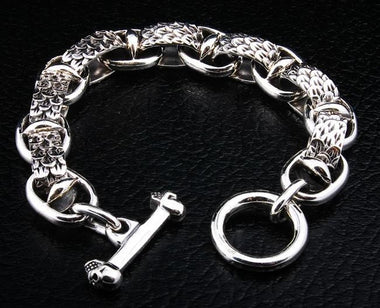 สร้อยข้อมือเงินแท้ ดีไซน์เกล็ดงู รหัส 1123