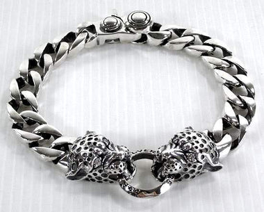 สร้อยข้อมือเงินแท้ ดีไซน์หัวเสือ รหัส 2778