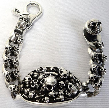 สร้อยข้อมือเงินแท้ ดีไซน์กะโหลกPhantom รหัส 1603