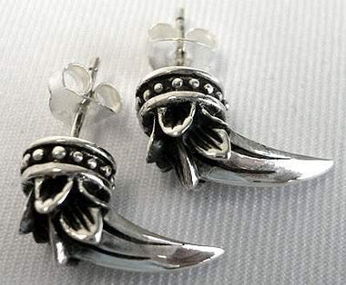 ต่างหูเงินแท้ ดีไซน์เล็บแหลม