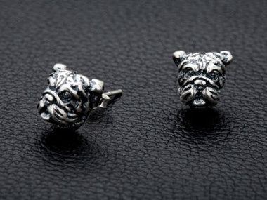 ต่างหูเงินแท้ ดีไซน์หัวบูลด็อก