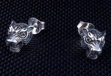 ต่างหูเงินแท้ ดีไซน์หัวเสือ