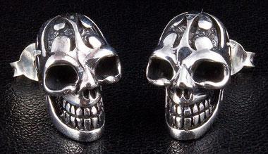 ต่างหูเงินแท้ ดีไซน์กะโหลก tattoo