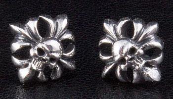ต่างหูเงินแท้ ดีไซน์กะโหลกกลีบลิลลี่