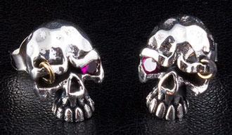 ต่างหูเงินแท้ ดีไซน์กะโหลกพังค์