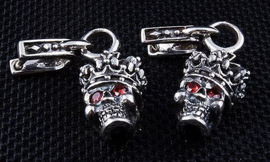 ต่างหูเงินแท้ ดีไซน์กะโหลกสวมมงกุฏ